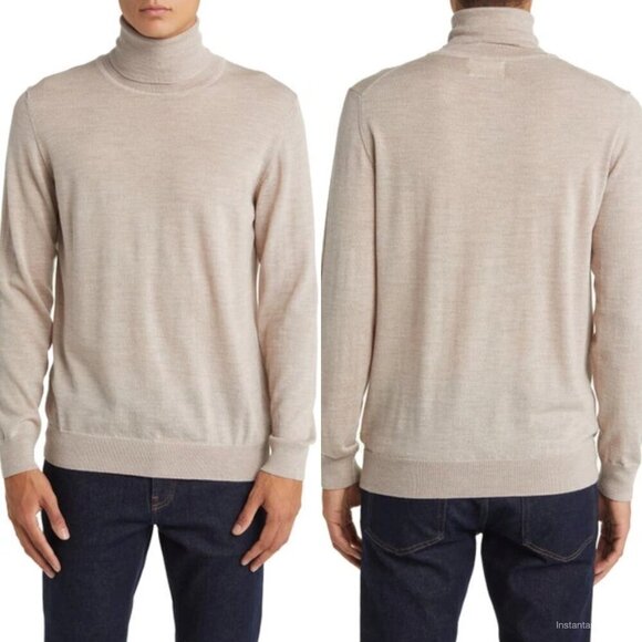 Richard 6630 Merino Wool Turtleneck Sweater In Nature Melange - Picture 1 of 6